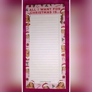 New Central 23 Mariah Carey All I Want for Christmas Is Note Pad List Stationary